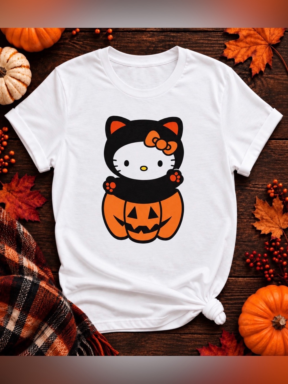 Hello Kitty Pumpkin Halloween Shirt S
